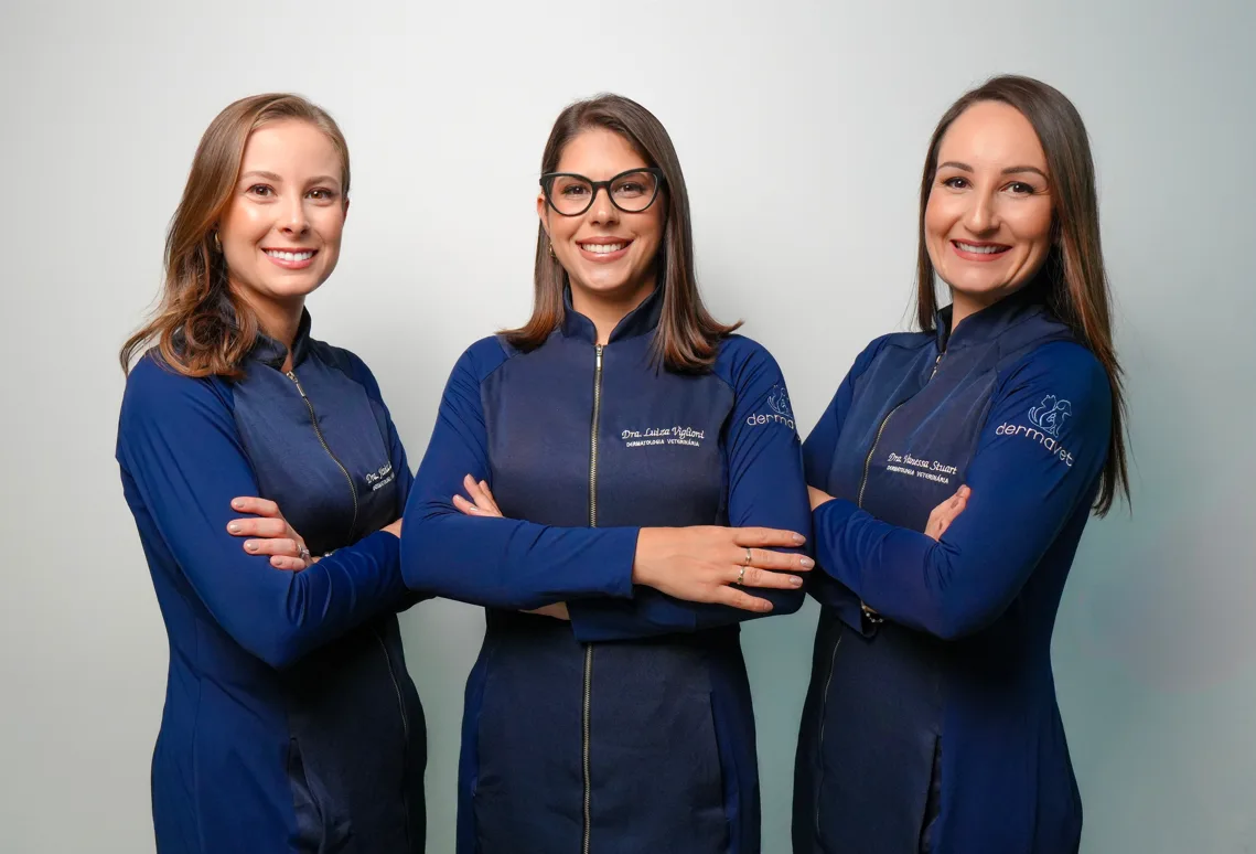 Equipe de dermatologistas veterinárias da DermaVet em Belo Horizonte